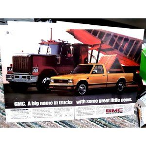 1981 82 GMC S15 Pickup Truck 2 Page Original Print Ad Vintage